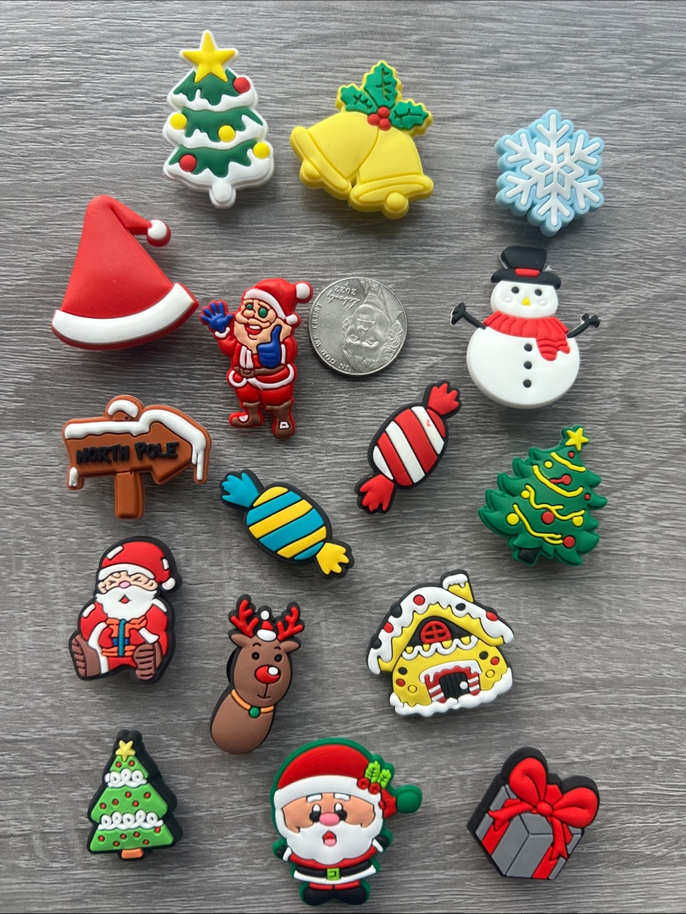 JIBBITZ. Set of 16 Christmas Themed Shoe Charms Set — Fits Crocs and similar.